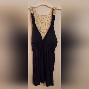 Pink Republic Women's or Junior's Tunic Tank Top Size Medium Navy/Cream